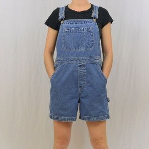 Vintage 90’s GAP Women's Denim Shortalls Short Overalls Jumper Size Small EUC